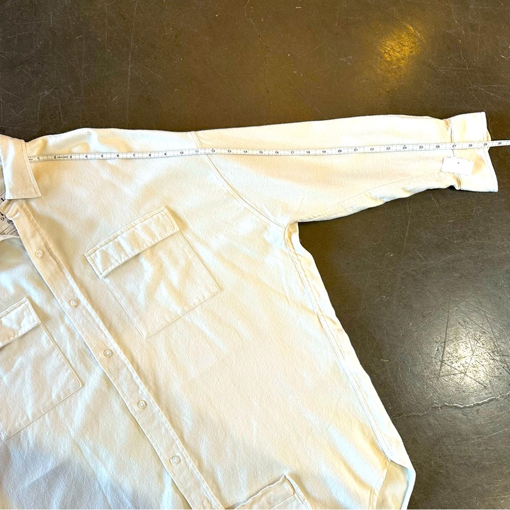 NWT - Frank & Eileen McCloghlin Cotton Flannel Shirt Jacket - Cream - XS / S - Picture 9 of 14
